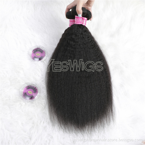 95-100 Gram Per Bundle Unprocessed Brazilian Young Girl Donor Human Hair Weaving Extension Bundles Yaki Kinky Straight Wave